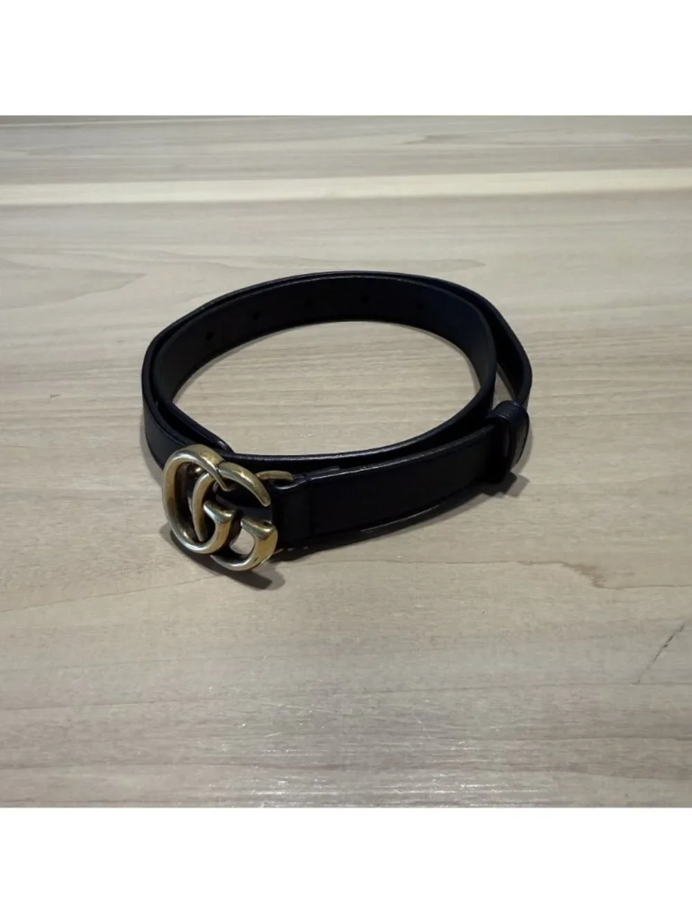 Gucci Marmont Thin Belt 409417 AP 00T Black Leather Size 65